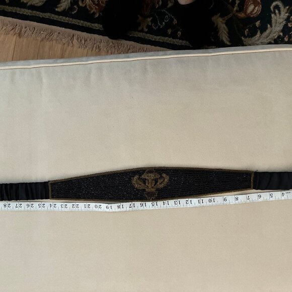 Vintage beaded belt Black and Gold - Picture 3 of 7